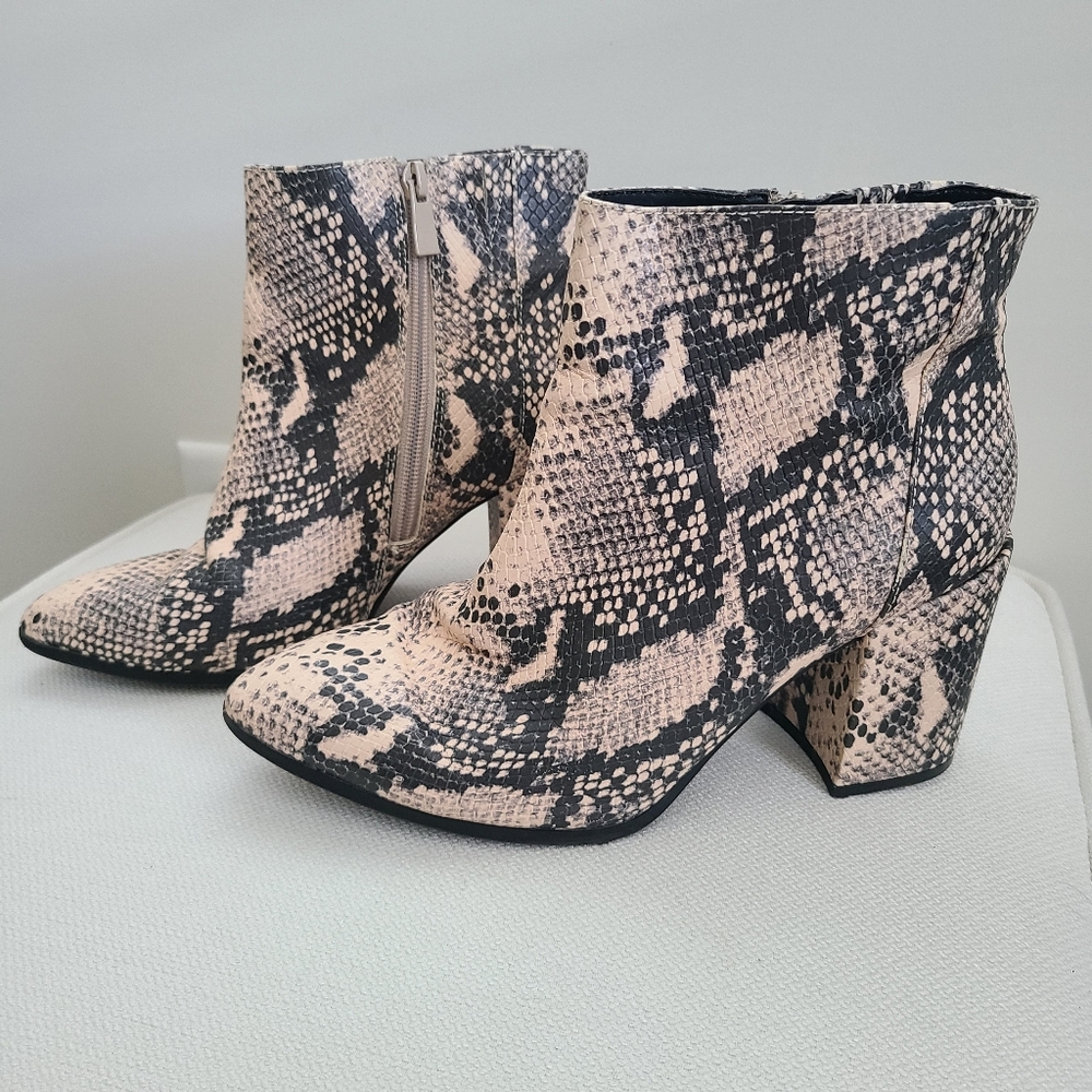 Torrid Snakeskin Print Heeled Ankle Boots